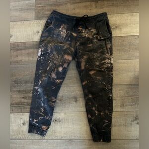 Black and Bleach Joggers